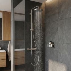 Waterevolution Flow shower combination with thermostat and rain shower full stainless steel T141TIE